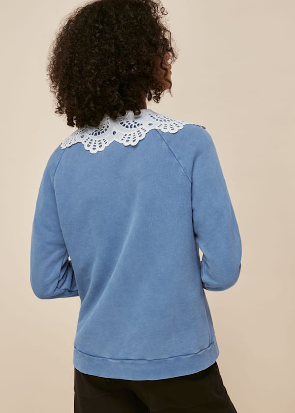 Blue Bonjour Logo Sweatshirt