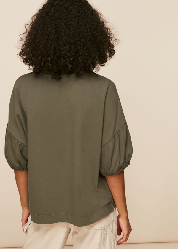 Khaki Oversized Sleeve Tee