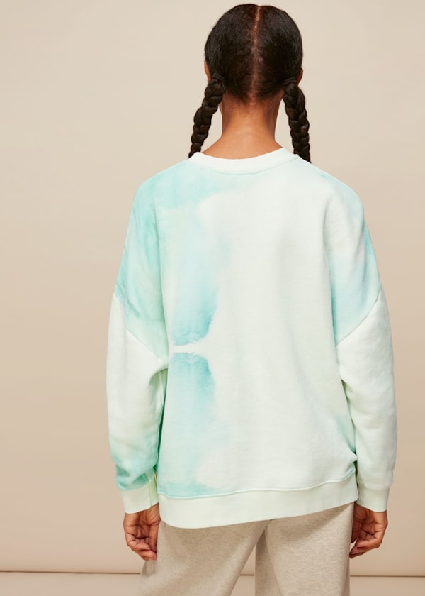 Green Tie Dye Cotton Sweatshirt