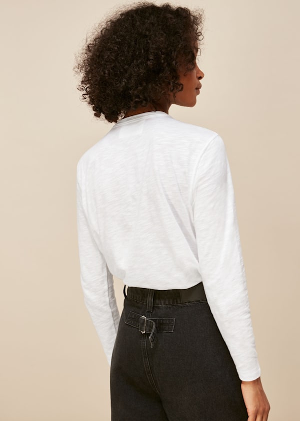 White Long Sleeve Emily Tee