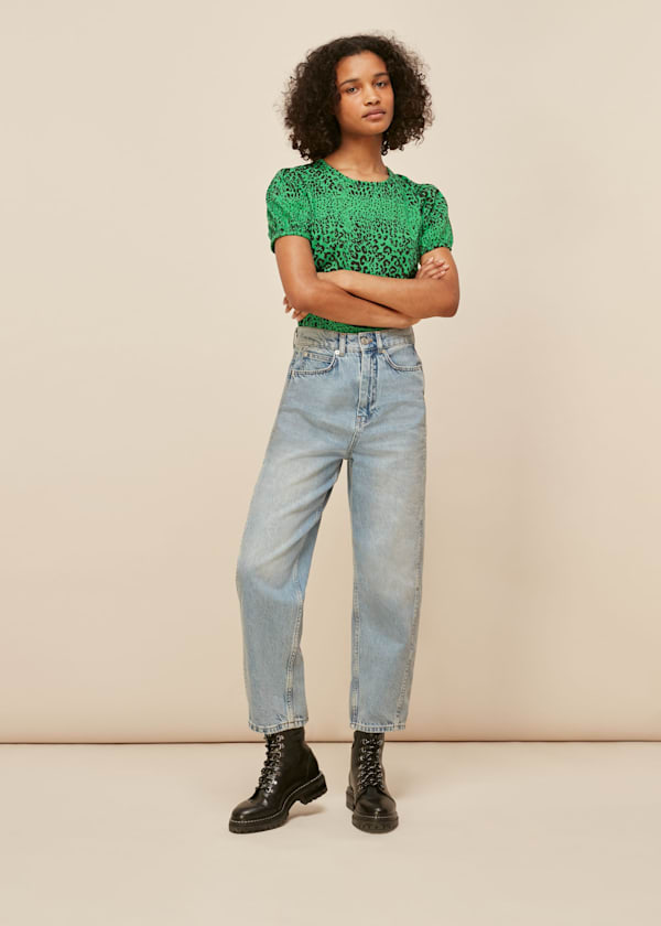 Multicolour Speckled Animal Puff Tshirt