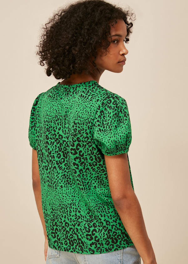 Multicolour Speckled Animal Puff Tshirt
