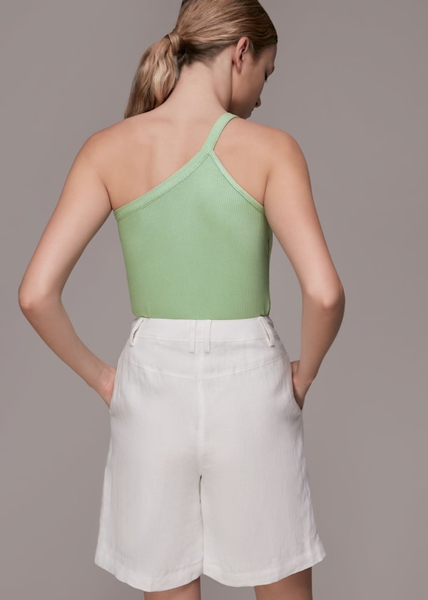 Sage Green Ribbed One Shoulder Cami