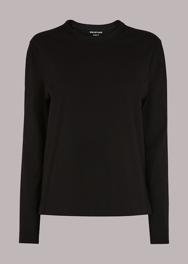 Black Organic Long Sleeve Emily Top