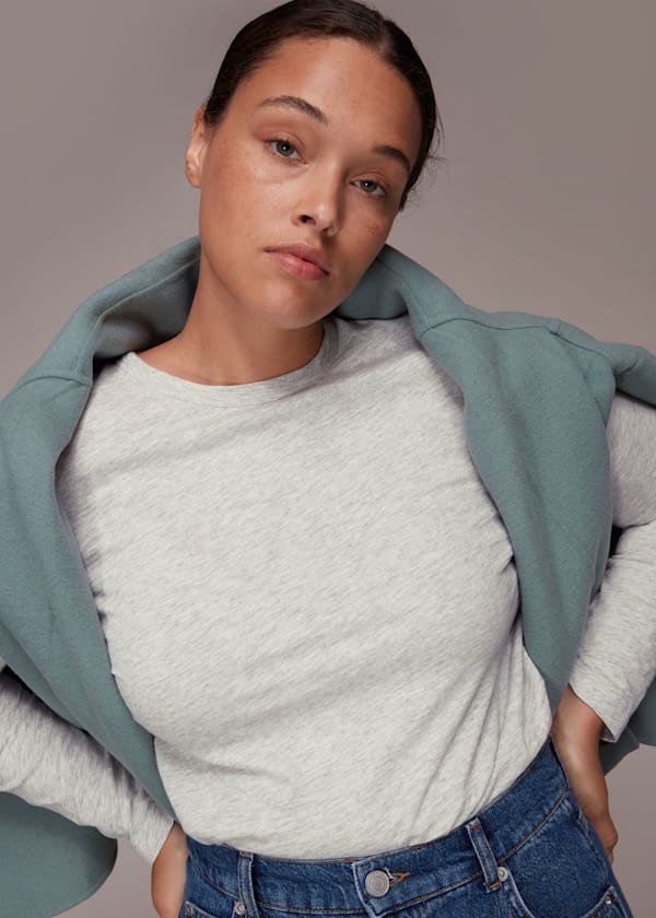 Grey Marl Organic Long Sleeve Emily Top