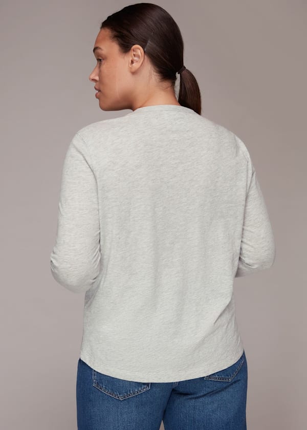 Grey Marl Organic Long Sleeve Emily Top