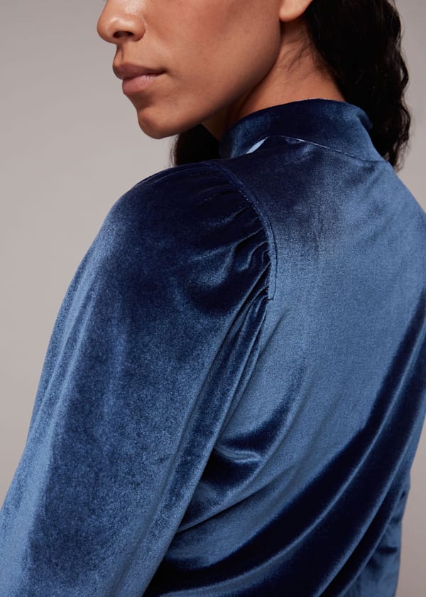 Navy Velvet Full Sleeve Top
