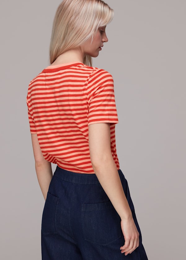Red Rosa Double Trim Stripe TShirt