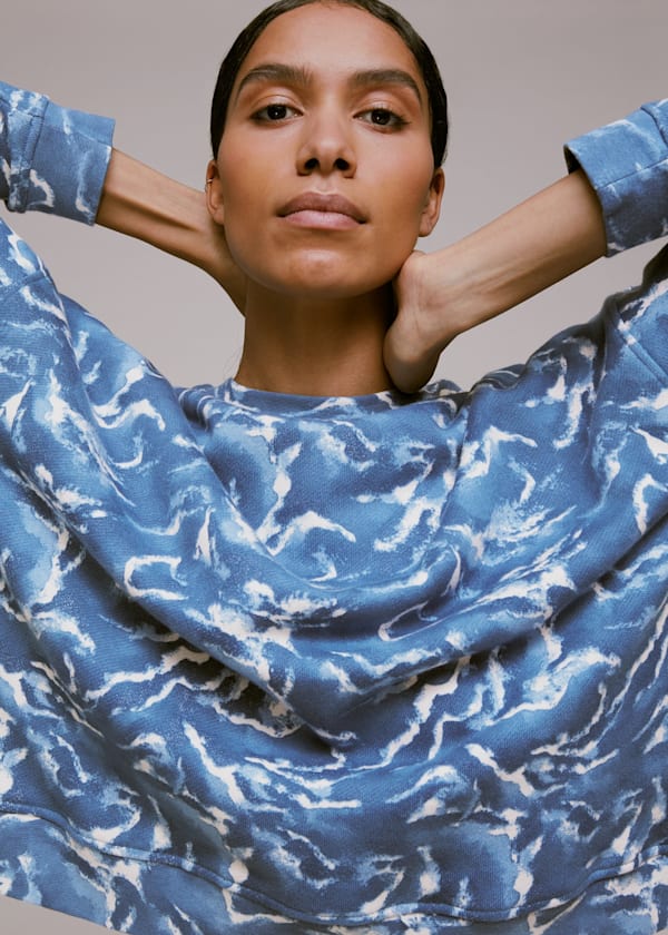 Blue Watercolour Zebra Sweat