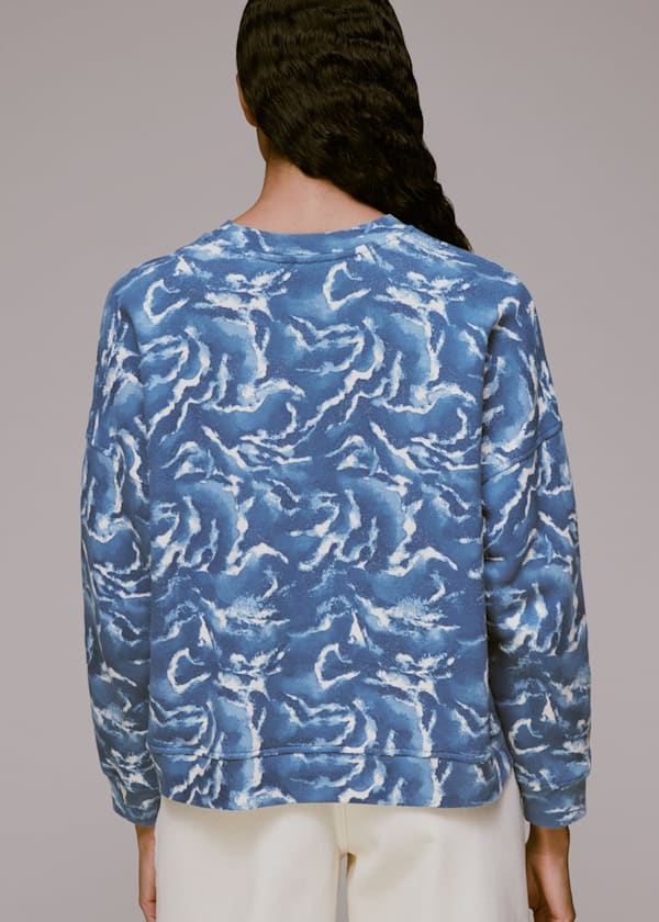 Blue Watercolour Zebra Sweat