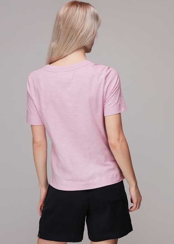 Lilac Rosa Double Trim T Shirt