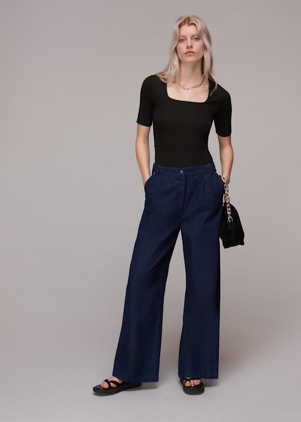 Black Square Neck T-Shirt