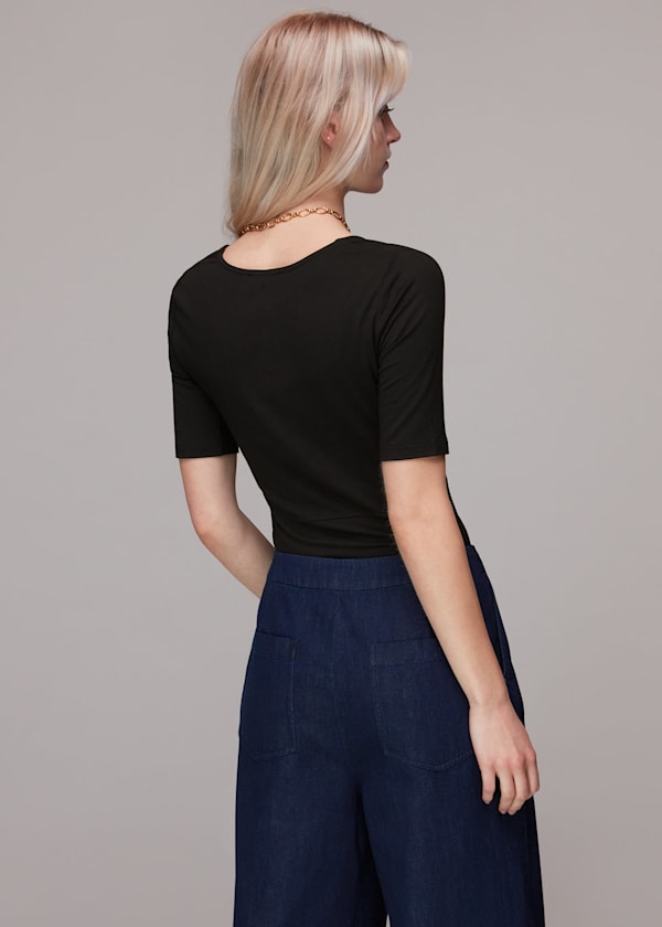 Black Square Neck T-Shirt