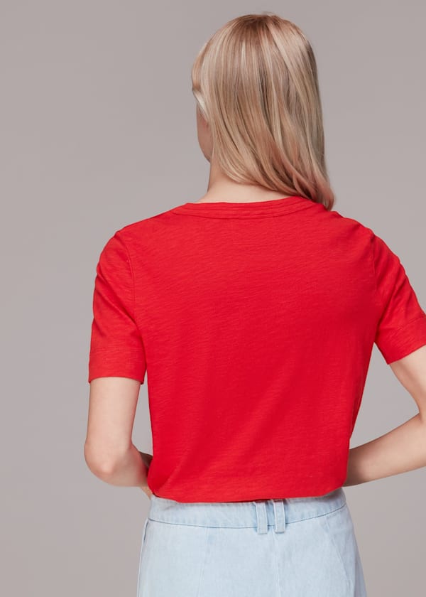 Red Rosa Double Trim Tee