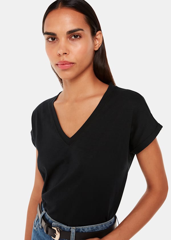 Willa V-Neck Cap Sleeve Tee