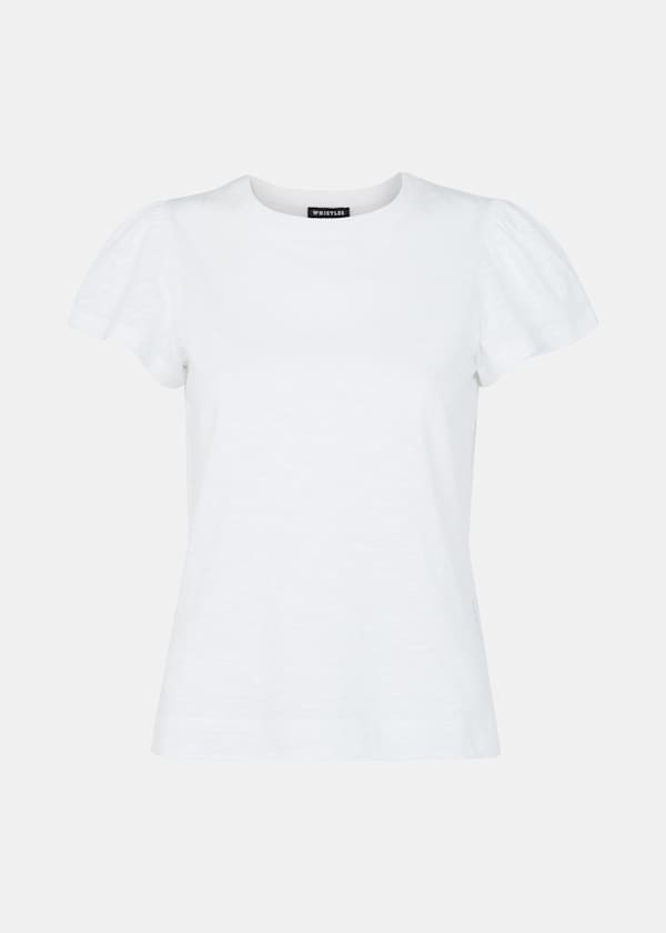 Cotton Frill Sleeve T Shirt
