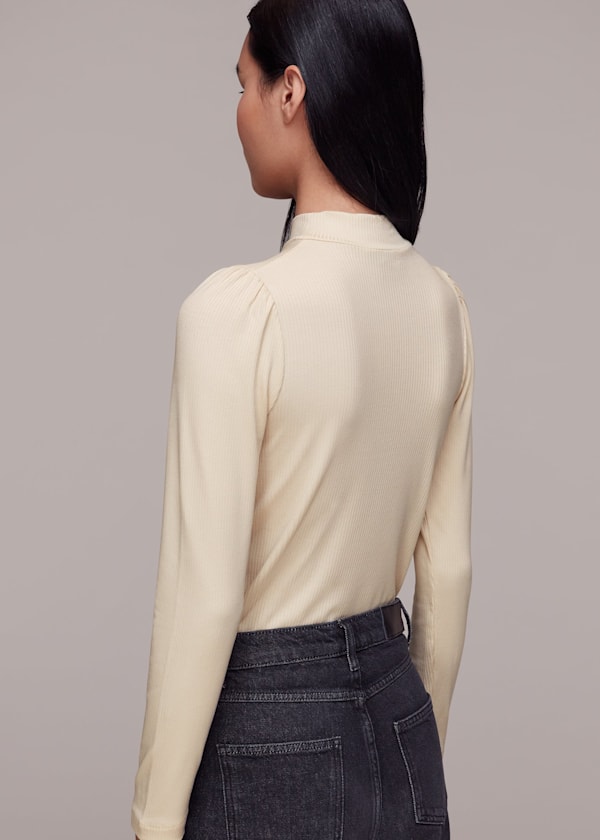 Oatmeal Gathered Bust Top