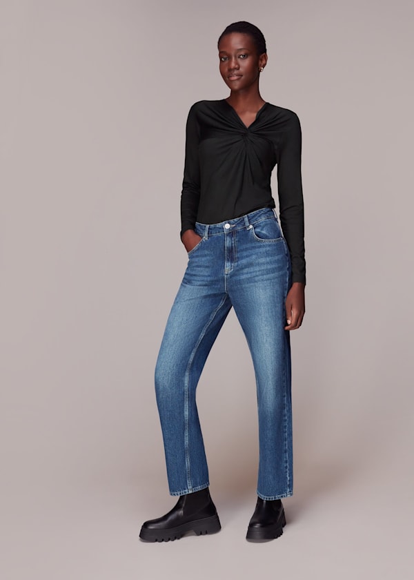 Black Twist Front Top