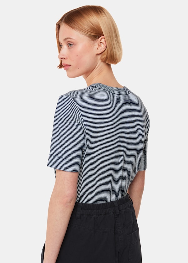 Navy Rosa Double Trim Stripe TShirt