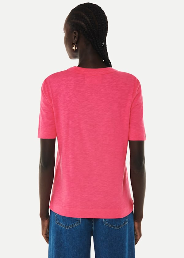 Fuchsia Rosa Double Trim T Shirt