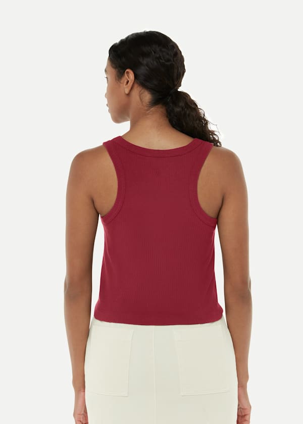 Burgundy Crop Rib Vest