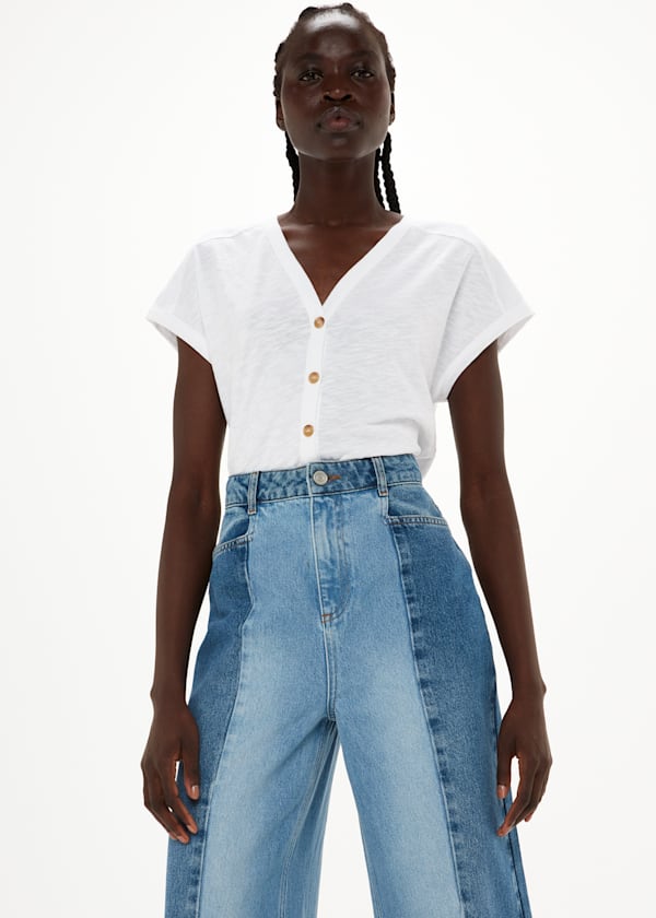 White Aubrie Button Through Top