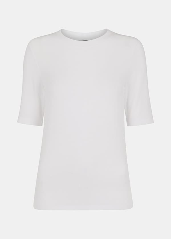 White Essential Ribbed T-Shirt