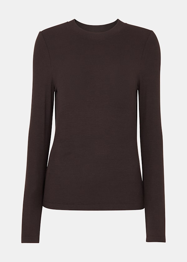 Brown Essential Ribbed Crew