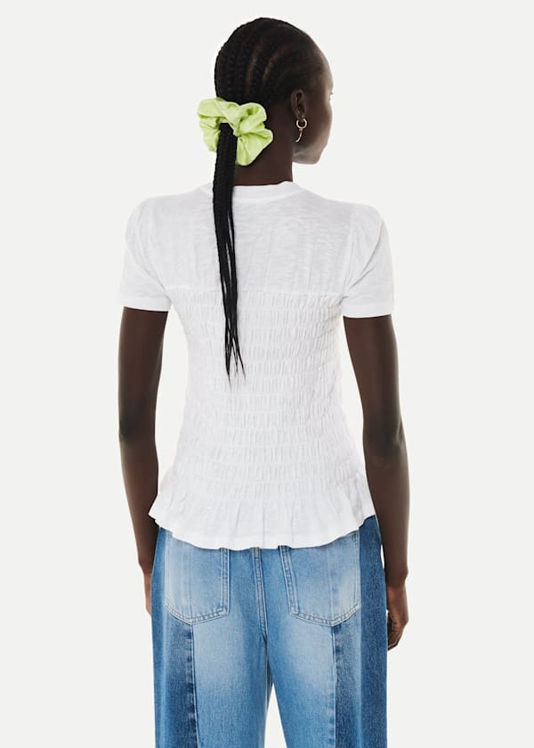 White Ruched T-Shirt