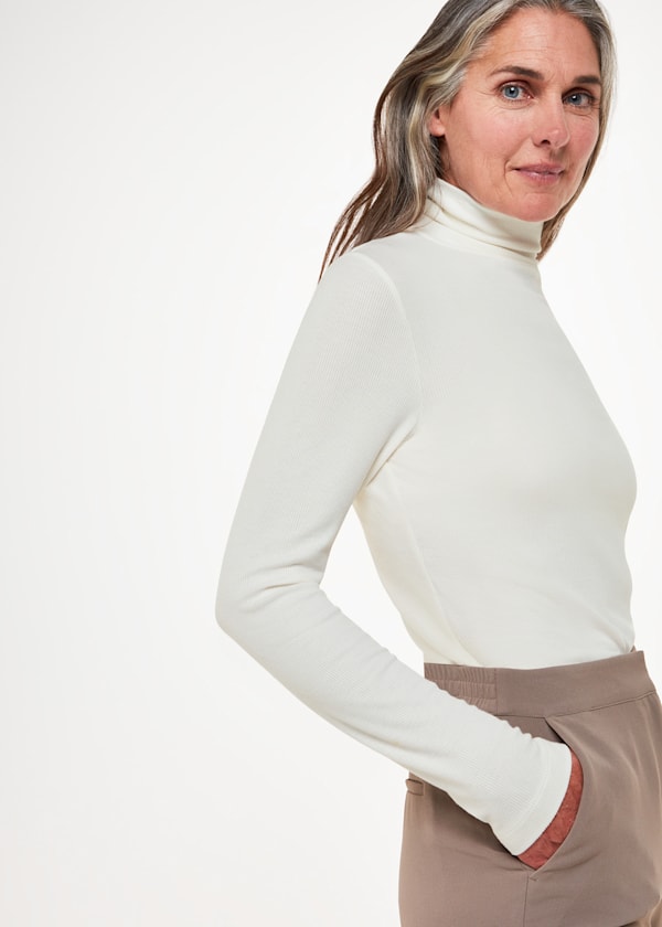 Ivory Essential Ribbed Polo