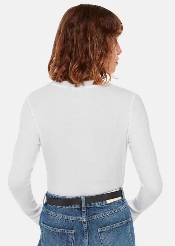 White Essential Ribbed Crew