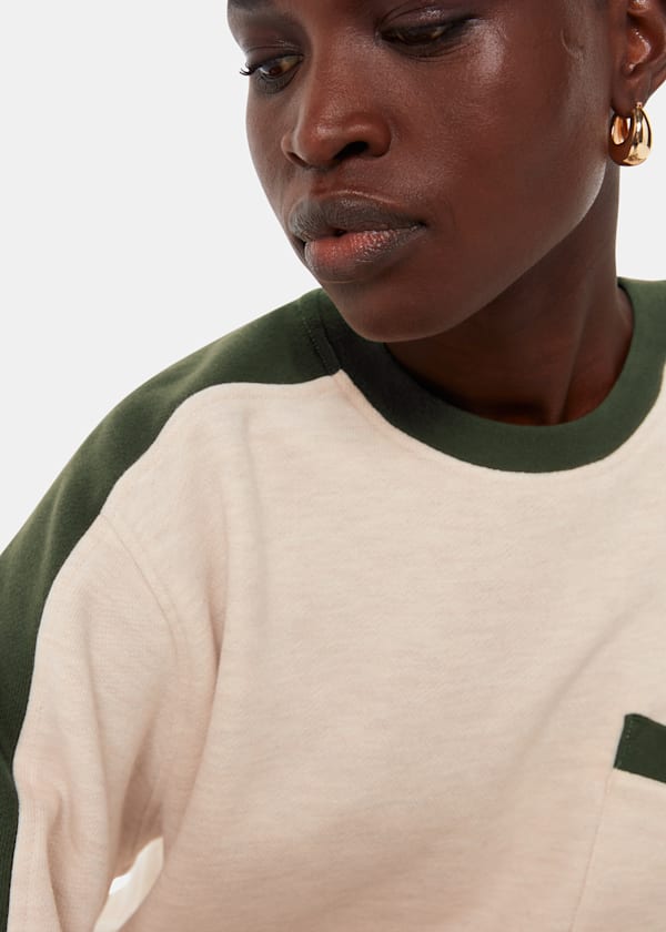 Khaki Colourblock Sweat