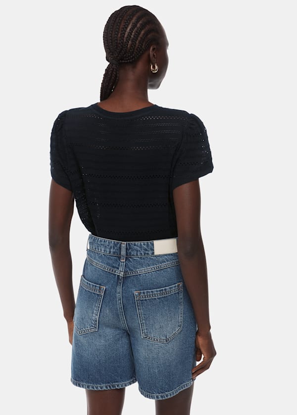 Black Broderie Top
