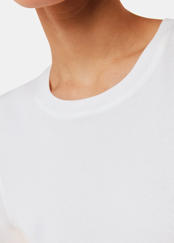 White Ultimate Rib Crew Neck T-Shirt