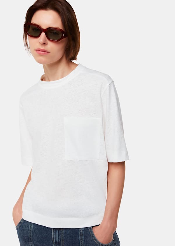 White Linen Pocket Blend Tee