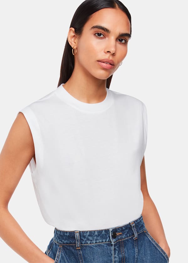 White Edie Sleeveless Vest