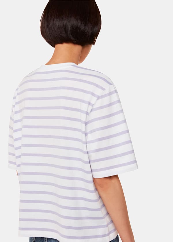 Lilac Stripe Short Sleeve Tee