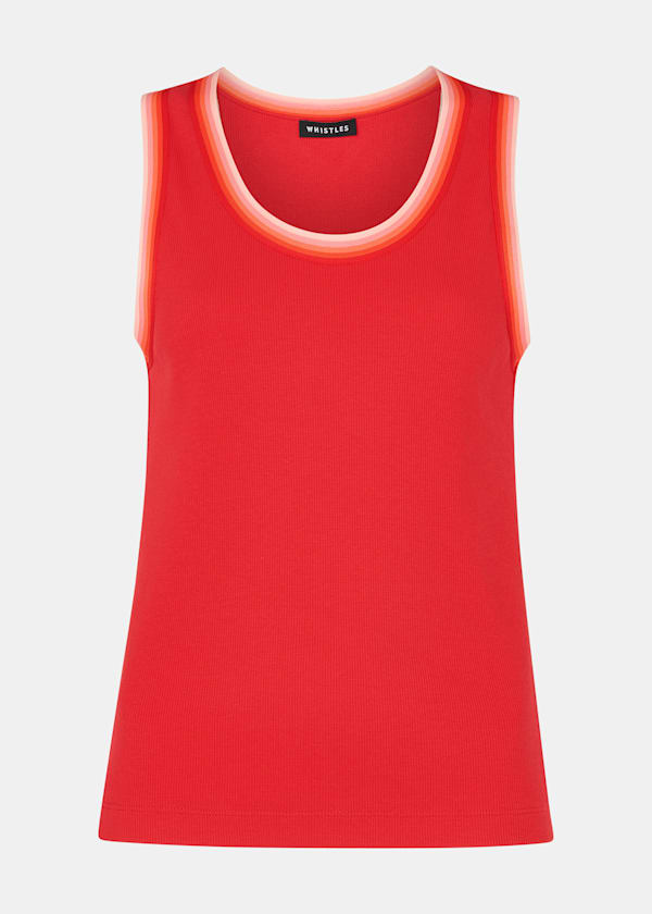 Red Stripe Detail Vest