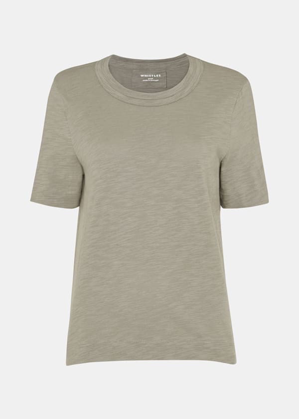 Sage Green Rosa Double Trim T-Shirt