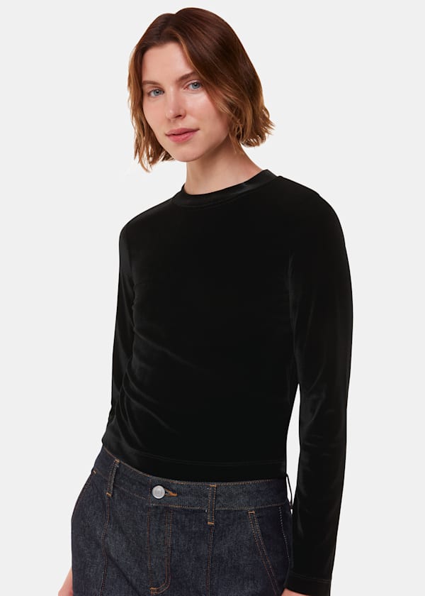 Black Olivia Velvet Top