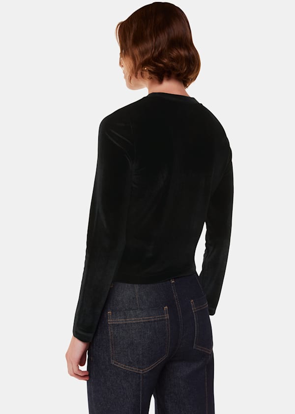 Black Olivia Velvet Top