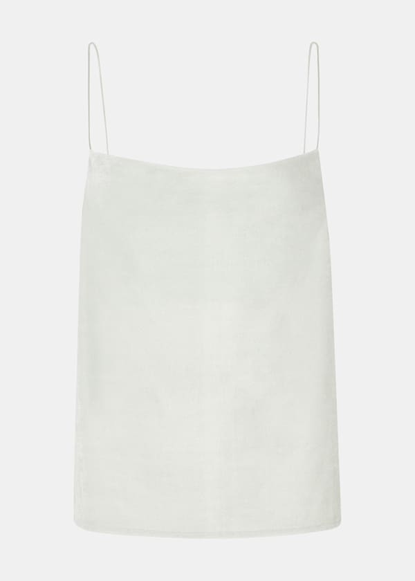 Silver Velvet Cowl Neck Cami Top