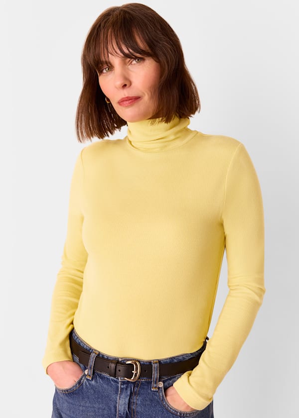 Yellow Essential Ribbed Polo