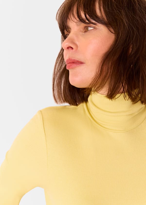 Yellow Essential Ribbed Polo