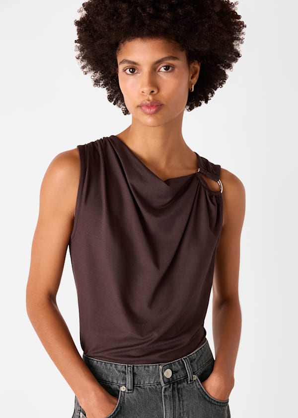 Chocolate Ring Detail Sleeveless Top