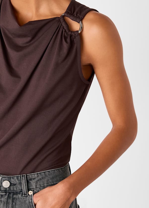 Chocolate Ring Detail Sleeveless Top