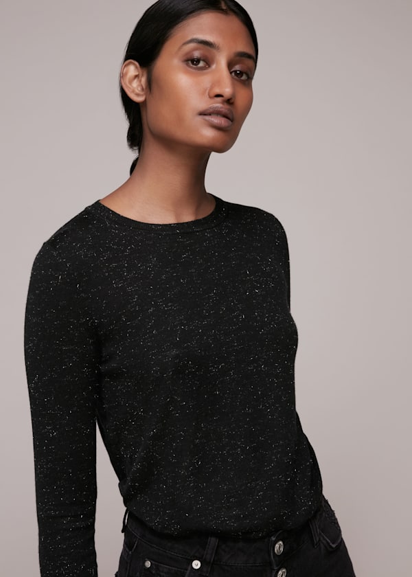 Black Annie Sparkle Knit