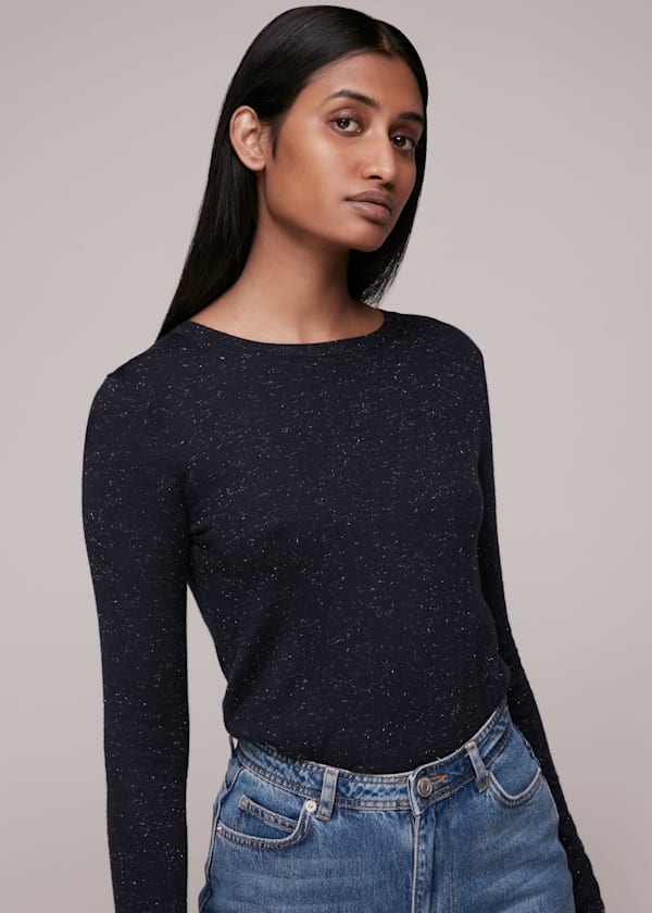 Navy Annie Sparkle Knit