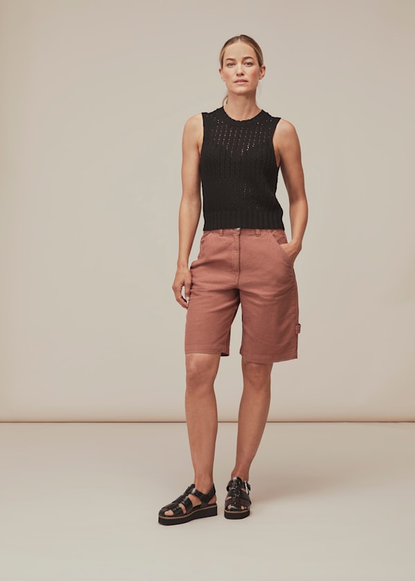 Black Chevron Pointelle Knit
