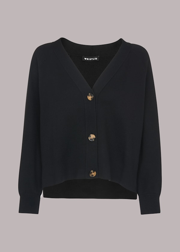 Black Button Through Cardigan